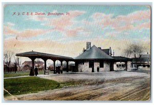 c1910's N. Y. C. R. R. Station Depot Bennington Vermont VT Antique Postcard