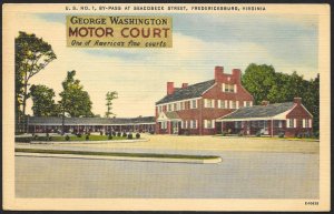 George Washington Motor Court Fredericksburg Virginia Used c1950s