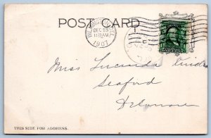 1907 UNDER THE MISTLETOE BOUGH*J OTTMANN LITHOGRAPH POSTCARD*ROMANTIC COUPLE