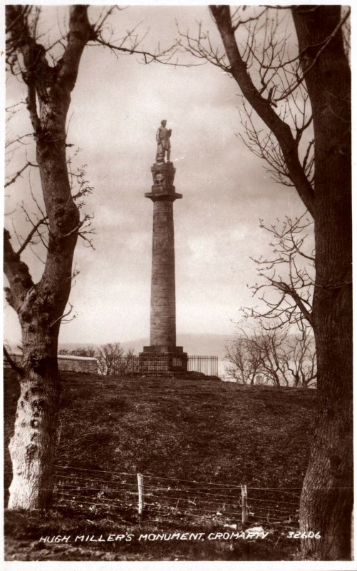 VINTAGE POSTCARD HUGH MILLER'S MONUMENT CROMARTY BLACK ISLE SCOTLAND RPPC 1930's 