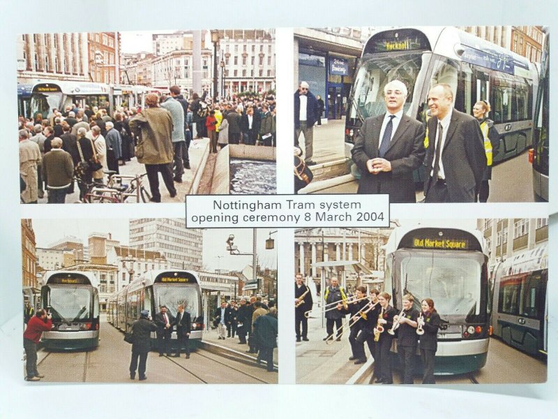 Nottingham Trams Opening Ceremony 2004 Vintage Postcard Photos by Brian Lund