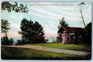 Manistee Michigan MI Postcard Rustic House Orchard Beach Tree Scene 1908 Antique