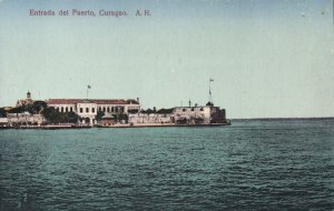 curacao, D.W.I., WILLEMSTAD, Entrada del Puerto (1920s) Postcard