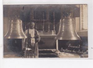 FRIARDEL (ORBEC) : carte photo - le baptème des cloches en 1925 - état