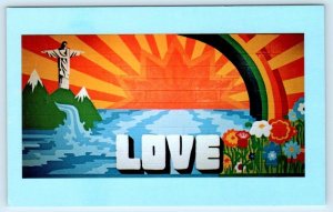 BEDFORD, Ohio OH ~ Bedford Christian Church YOUTH GROUP MURAL  c1980 Postcard