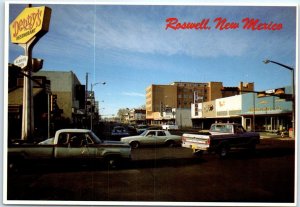 Postcard - 2nd and Main Street - Roswell, New Mexico