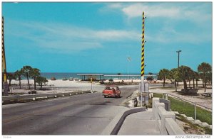 Case Key Beach and Pavilion, Entrance, Classic Car, NOKOMIS, Florida, 40-60's