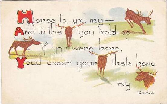 Fred Cavally Message Series Heres to you my Deer 1913