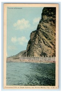 Cliffs On Gaspe Highway Near Riviere Marthe P.Q. Canada Unposted Postcard