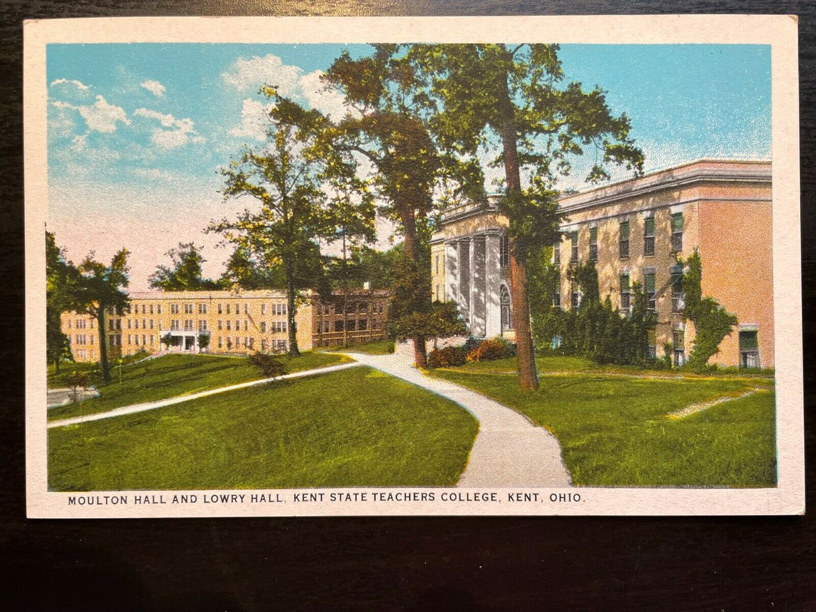 Vintage Postcard 1925 Moulton & Lowry Halls Kent State Teacher College