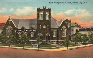 Vintage Postcard Prospect View First Presbyterian Church Ocean City New Jersey