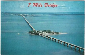 Vintage Postcard, 7 Mile Bridge, Pidgean key, Fla