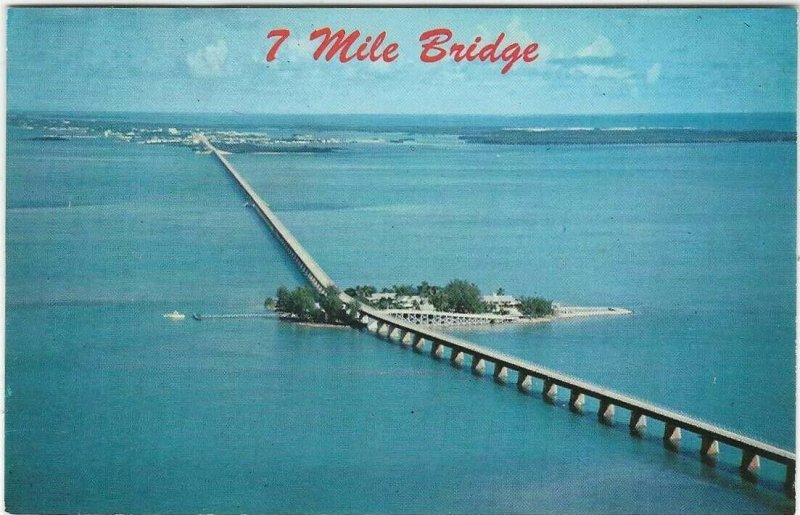 Vintage Postcard, 7 Mile Bridge, Pigeon key, Florida 