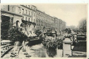 Gloucestershire Postcard - Cheltenham Spa - Promenade Fountain - Ref 12098A