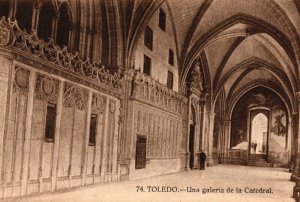 Spain Toledo Una Galeria de la Catedral Vintage Postcard B92