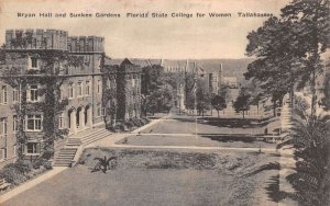 Tallahassee Florida State College Bryan Hall and Gardens Postcard AA73659