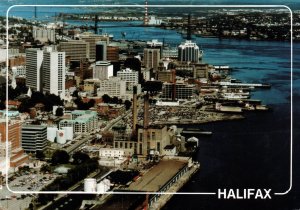 CONTINENTAL SIZE POSTCARD AERIAL VIEW OF DOWNTOWN HALIFAX NOVA SCOTIA CANADA