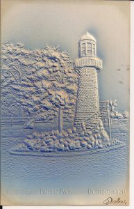 Detroit MI, Palmer Park, Lighthouse, Light House, Heavily Embossed, Pre 1907