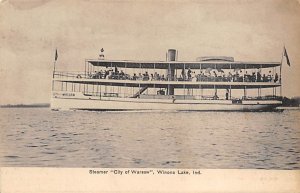 City Of Warsaw River Steamship Winona Lake, Indiana, USA Ferry Boat Ship 