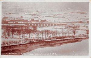 Greenfield England View from Canal Real Photo Vintage Postcard AA70400