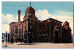 c1910's Medina Temple Building Street View Chicago Illinois IL Antique Postcard