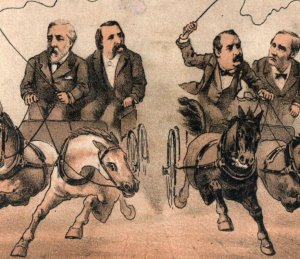 1884 Comic Presidential Race Cleveland Blaine Perry Reaper Wyckoff & Tuttle P154