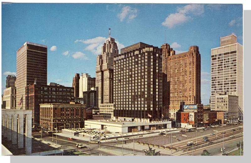  Detroit, Michigan/MI Postcard,Cobo Hall/Hotel Pontchartrain