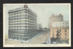 SEATTLE WASHINGTON DOWNTOWN SECOND AVENUE STREET SCENE 1908 POSTCARD