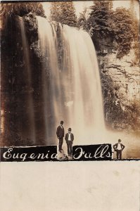 J37/ Eugenia Falls Ontario Canada RPPC Postcard c1940s Fancy Men  72