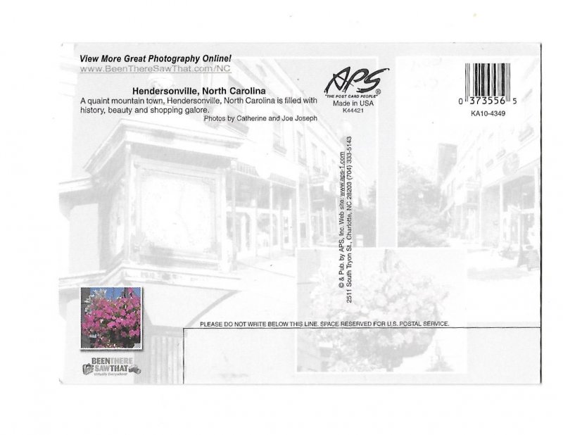 Hendersonville North Carolina Split View 4 by 6 card