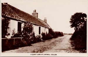 Quiet Lane at Lintmill Cullen Banffshire Scotland GW Findlay RPPC Postcard E77