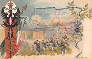 Italy Regimental Art Infantry Campagne Messina Belvedere Eagle Litho postcard
