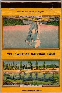 Vintage Matchbook Cover Yellowstone National Park MB177