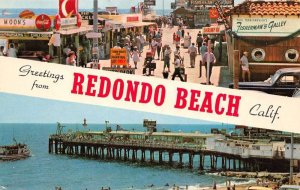 Redondo Beach California Greetings From, Fisherman's Wharf, Coke Sign, PC U18053