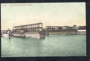 PORTLAND OREGON STEEL BRIDGE OPEN BRIDGE 1908 VINTAGE POSTCARD