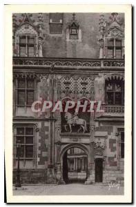 Postcard Old Castle Loire Chateau du Blois Louis XII Wing Portal