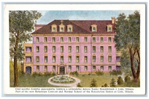 Lisle IL, New Bohemian Convent Normal School Of Benedictine Sisters Postcard