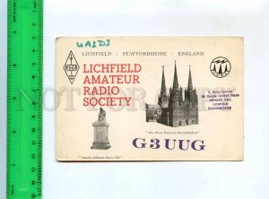 256217 UK England Lichfield 1968 year used QSL card RADIO