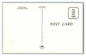 Postcard KS Patton Hall Fort Riley Kansas Vintage Standard View Card Army Base 