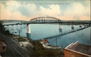 Little Rock Arkansas AR Pulaski County Free Bridge Vintage Postcard