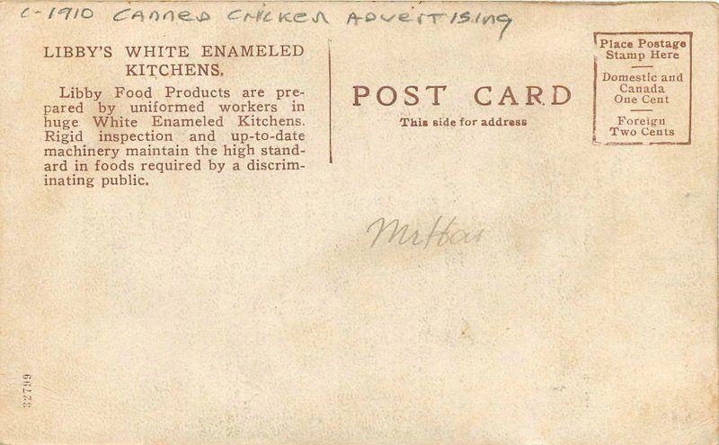Advertising C-1910 Interior Packing Canned Chicken Libby's postcard 8421