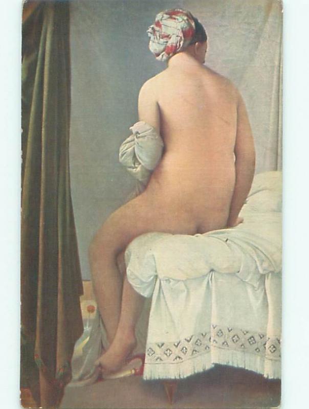 Pre-Linen Risque NUDE WOMAN TURNED AWAY AB6024