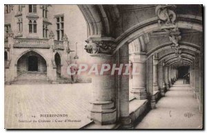 Old Postcard Interior of Pierrefonds Chateau Court of Honor