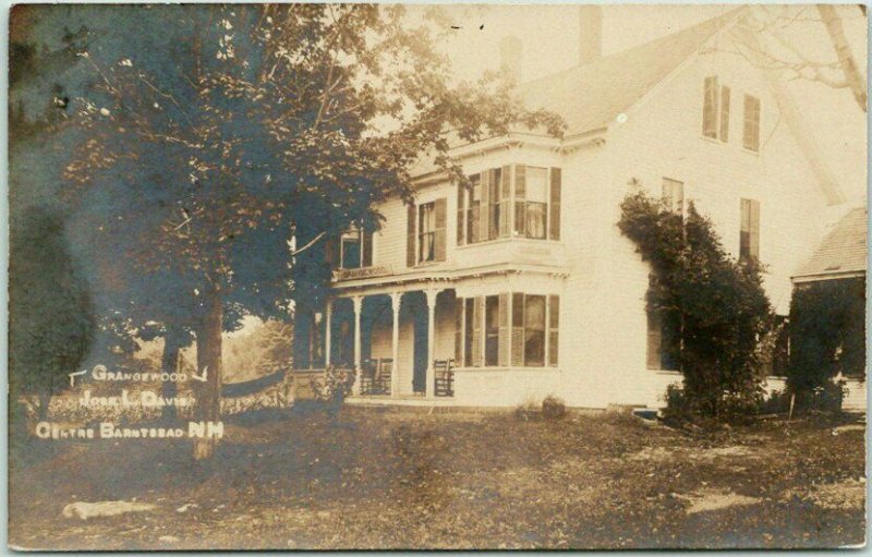 Centre Barnstead, New Hampshire RPPC Photo Postcard "GRANGEWOOD Joel