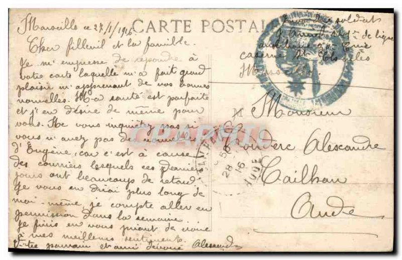 Old Postcard Marseille Garden Puget Hill