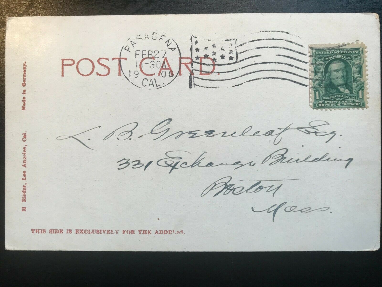 Vintage Postcard 1906 Glass Bottom Boat Avalon Catalina Island California United States