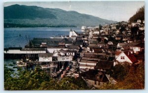 KETCHIKAN, AK Alaska ~ BIRDSEYE VIEW of CITY c1950s Mike Roberts  Postcard