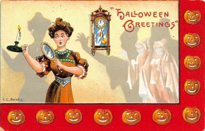 Artist E.C. Banks Halloween Post Card Halloween Post Card Writing on back 