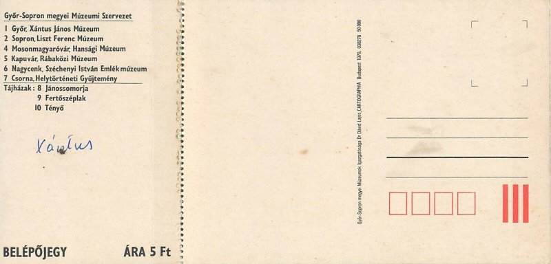 Hungary Gyor-Sopron map postcard 