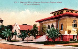 California Los Gatos Grammar School Episcopal Church and Carnegie Library